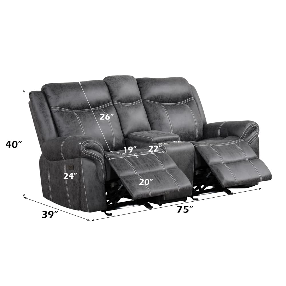 Power Motion Glider Loveseat W/USB Port 8